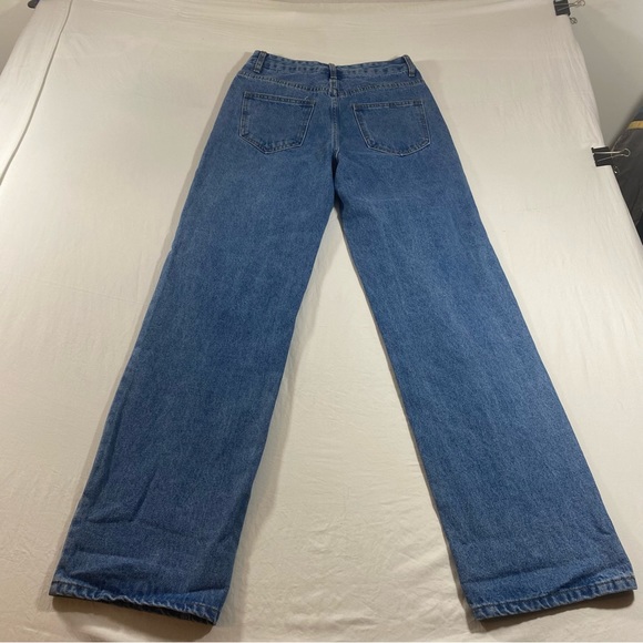 Shein Jeans women’s 4 Two Tone Relaxed Jeans Distressed High Rise Zip jeans - Picture 8 of 10